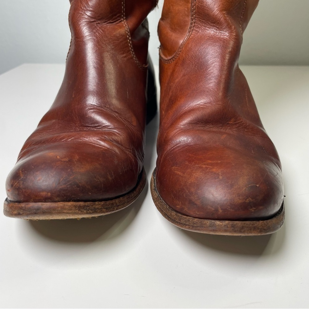 Frye Melissa Button Riding Boot Cognac Brown Women’s Size 7.5B Western Country - Picture 15 of 16